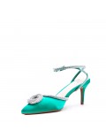 Mix-materials heeled sandal 