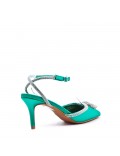 Mix-materials heeled sandal 