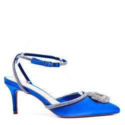 Mix-materials heeled sandal 