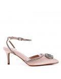 Mix-materials heeled sandal 