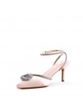 Mix-materials heeled sandal 