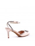 Mix-materials heeled sandal 