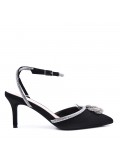 Mix-materials heeled sandal 