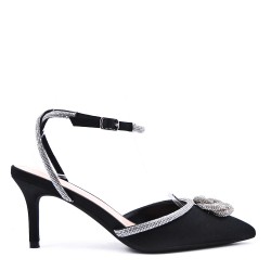 Mix-materials heeled sandal 