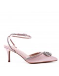 Mix-materials heeled sandal 