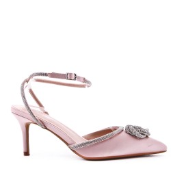 Mix-materials heeled sandal 