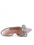 Mix-materials heeled sandal 