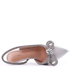 Mix-materials heeled sandal 