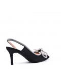 Mix-materials heeled sandal 