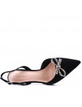 Mix-materials heeled sandal 