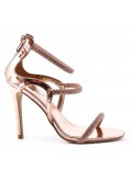 Mix-materials heeled sandal 