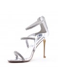 Mix-materials heeled sandal 