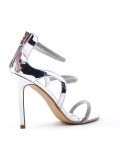 Mix-materials heeled sandal 