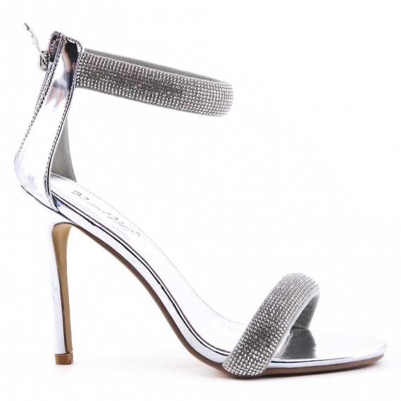 Mix-materials heeled sandal 