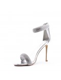 Mix-materials heeled sandal 