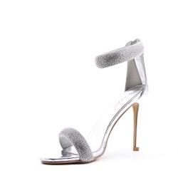 Mix-materials heeled sandal 