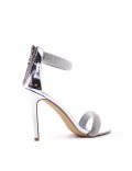 Mix-materials heeled sandal 