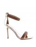 Mix-materials heeled sandal 