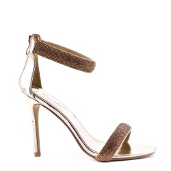 Mix-materials heeled sandal 