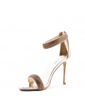 Mix-materials heeled sandal 