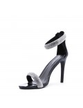 Mix-materials heeled sandal 