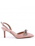 Mix-materials heeled sandal 