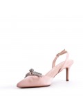 Mix-materials heeled sandal 