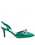 Mix-materials heeled sandal 