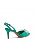 Mix-materials heeled sandal 