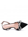 Mix-materials heeled sandal 