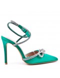 Mix-materials heeled sandal 