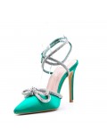 Mix-materials heeled sandal 