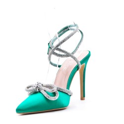 Mix-materials heeled sandal 