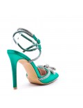 Mix-materials heeled sandal 