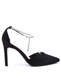 Mix-materials heeled sandal 