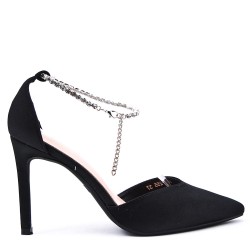 Mix-materials heeled sandal 