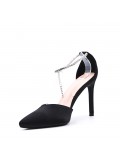 Mix-materials heeled sandal 