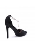 Mix-materials heeled sandal 