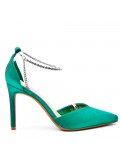 Mix-materials heeled sandal 