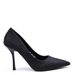 Medium heel pumps in faux leather for women