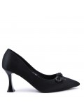 Medium heel pumps in faux leather for women