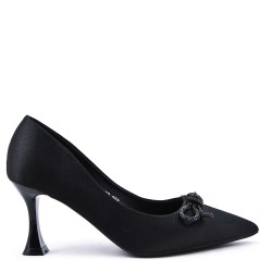 Medium heel pumps in faux leather for women