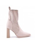 Mixed-material ankle boot