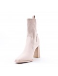 Mixed-material ankle boot