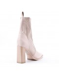 Mixed-material ankle boot