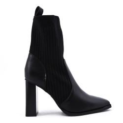 Mixed-material ankle boot