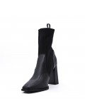 Mixed-material ankle boot