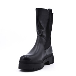 Mixed-material ankle boot