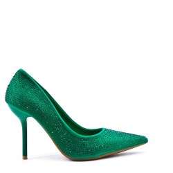 Medium heel pumps in faux leather for women