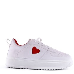 Women's faux leather sneaker